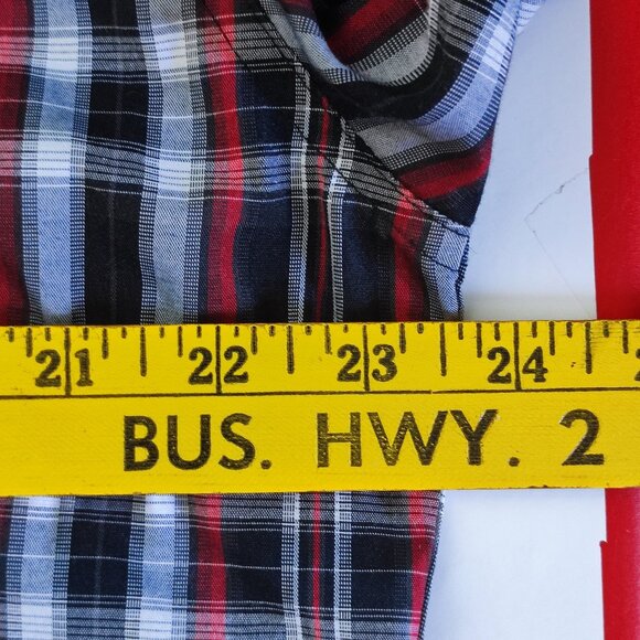 Stockhomme long sleeve button down shirt red and grey check men's size XXL - Picture 11 of 12